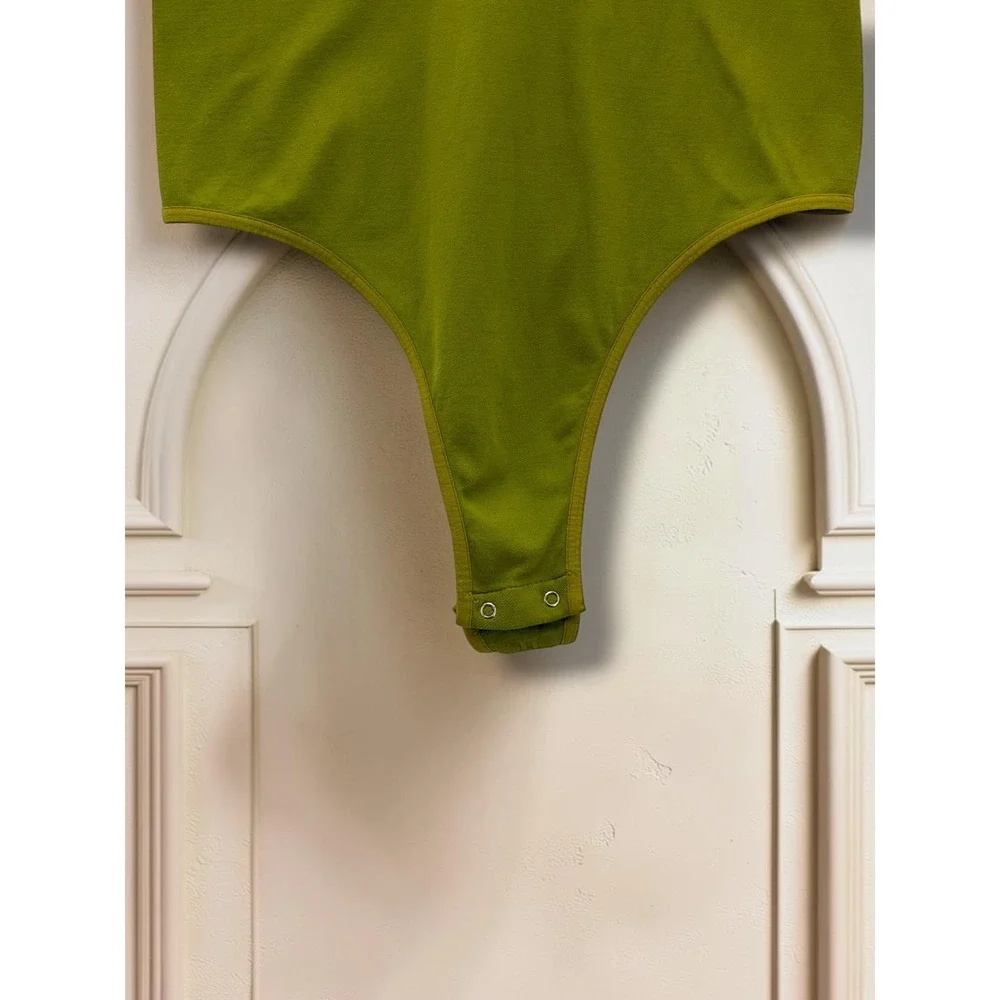 Free People Intimately Clean Lines Short Sleeve Bodice Chartreuse M/L